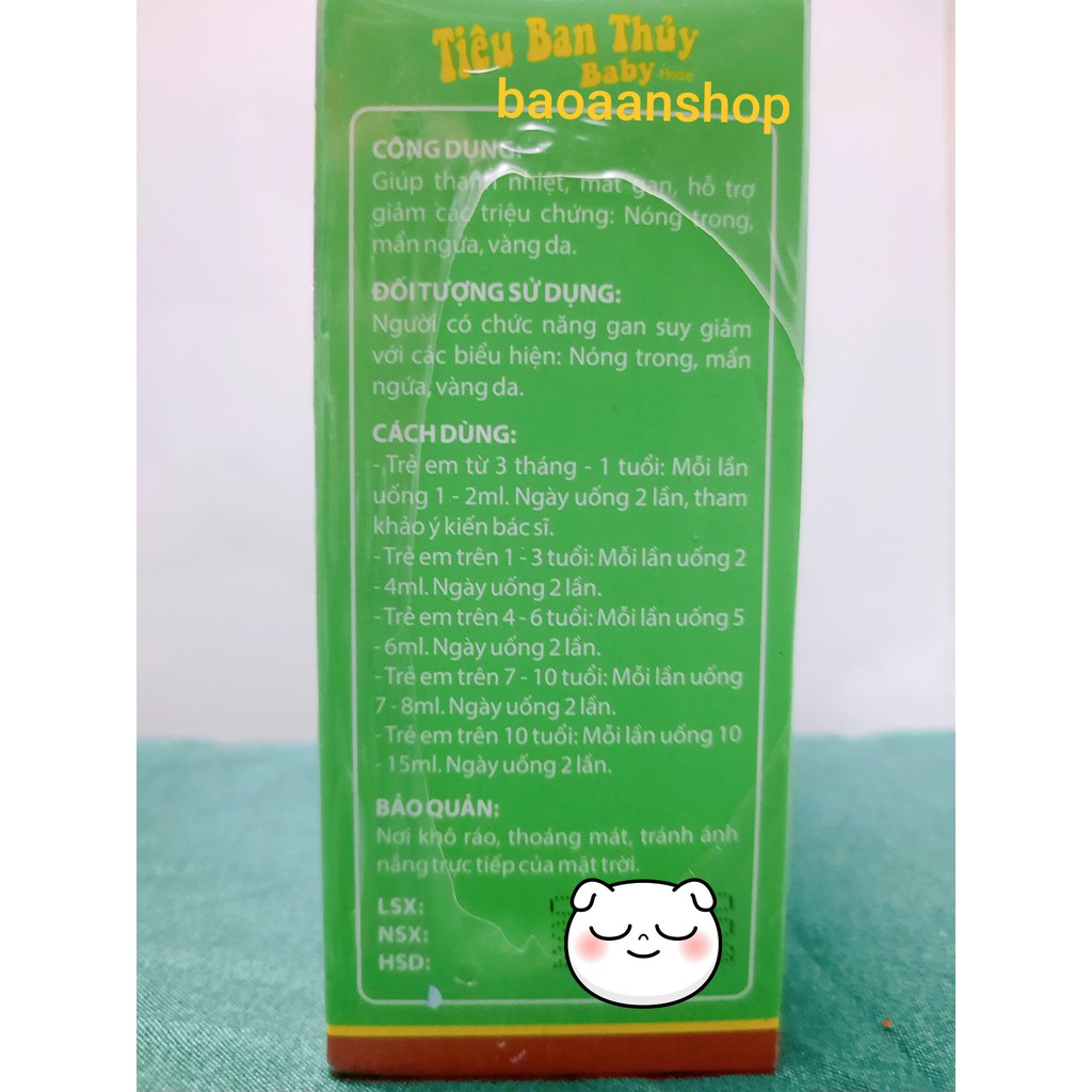 Tiêu Ban Thủy Baby siro giảm ngứa  - 100ml