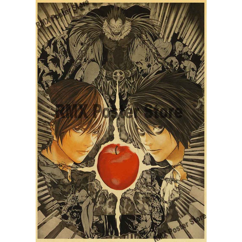 Poster Phim Hoạt Hình Death Note Phong Cách Retro