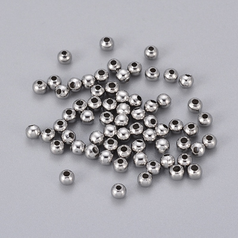 Hạt Xâu Làm Trang Sức Bằng Thép Không Gỉ 304 Nhiều Màu Sắc 3mm 4mm 6mm