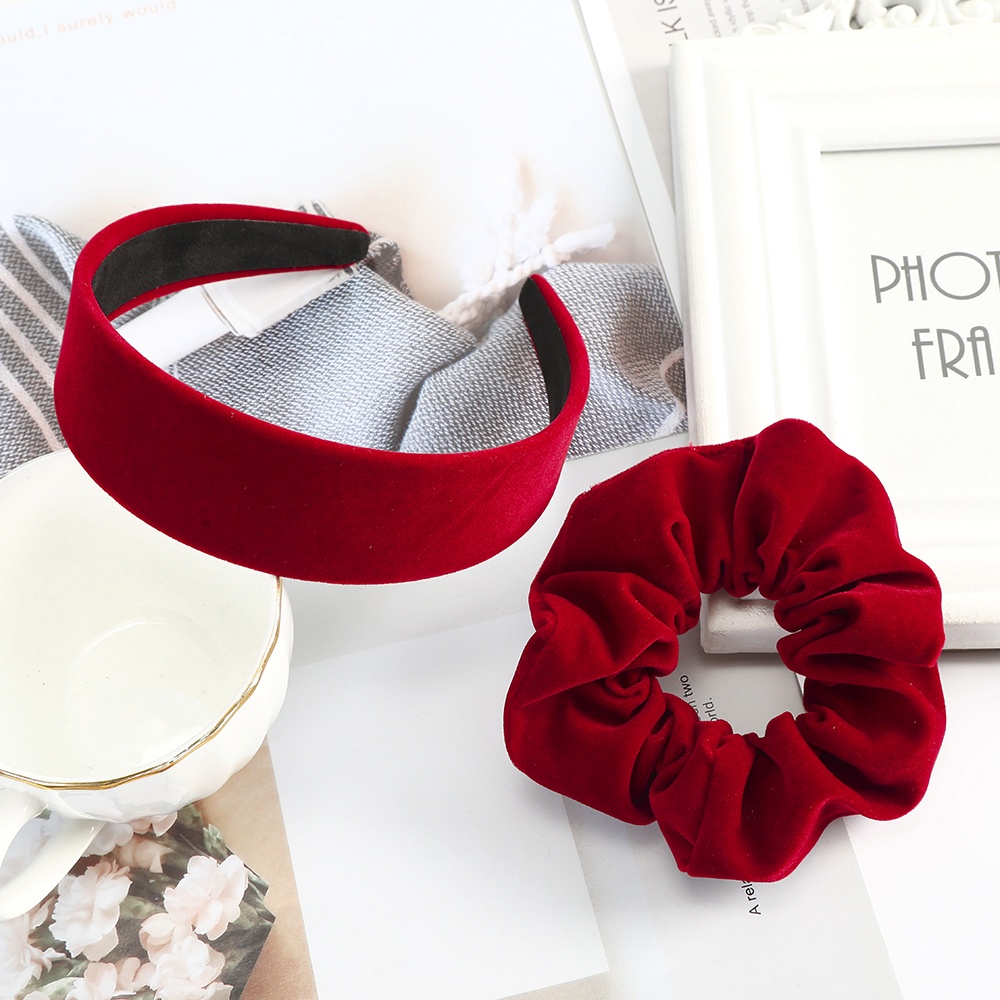 Băng Đô/Dây Buộc Tóc Haimeikang Vải Nhung Bản Rộng Phong Cách Hàn Quốc Cổ Điển