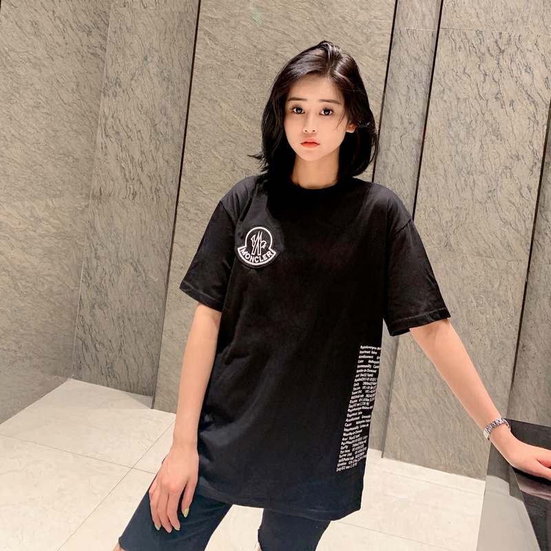 Moncle-R Áo Thun Ngắn Tay Cổ Tròn Thêu Chữ Phong Cách Cổ Điển Cho Nam Và Nữ