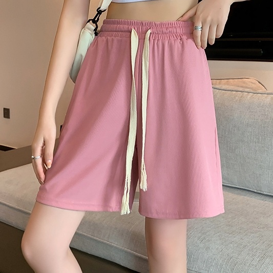 SUXI Quần ngắn ống rộng Lưng Cao Màu Sắc Thanh Lịch Cho Nữ