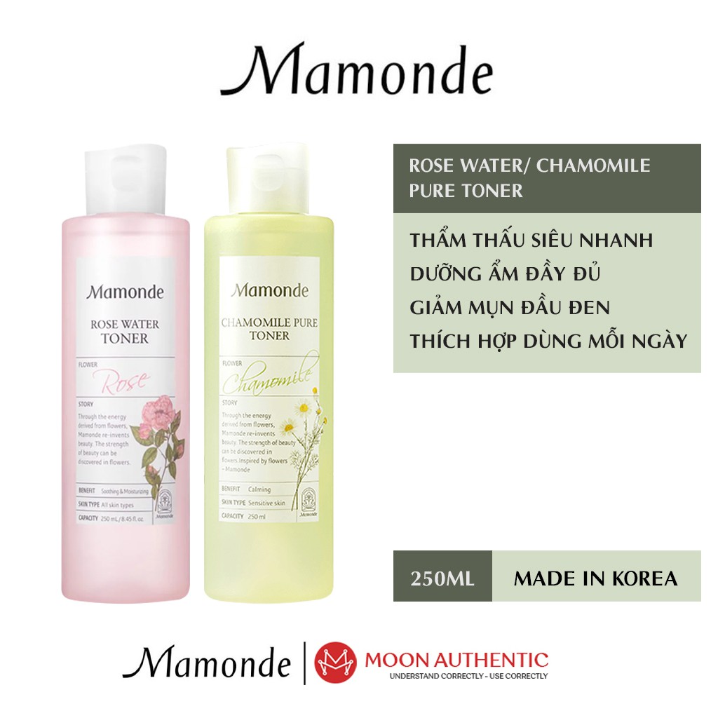 Nước Hoa Hồng Mamonde Toner Dành Cho, Da Khô, Da Dầu , Da Mụn, Da Nhạy Cảm