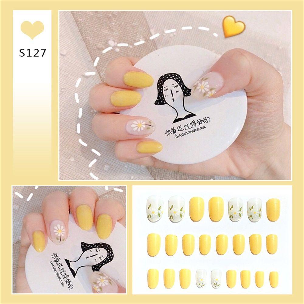 Set 24 Móng Tay Giả Dạng Nhấn Tiện Dụng Chất Lượng Cao