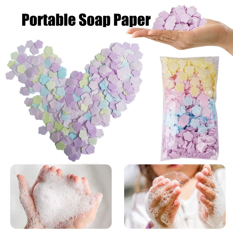 Xà Phòng Rửa Tay Mini Hình Bông Hoa Hòa Tan Trong Nước Dùng Một Lần