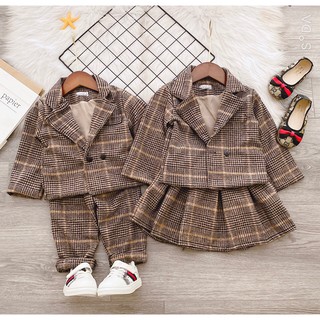 Bộ vest kẻ sọc cao cấp cho bé trai bé gái