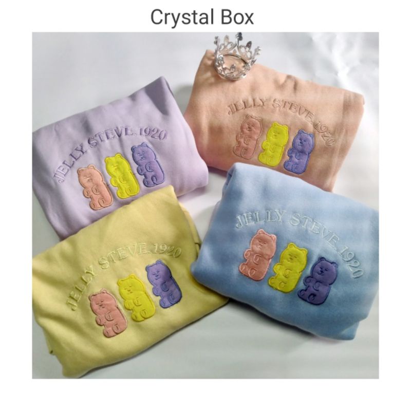 Áo Sweater Nữ Hình Thêu Gấu Kẹo Dẻo Jelly Form Rộng Thoải Mái Nhiều Màu Dễ Thương
