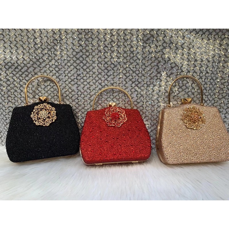 Ví đi tiệc sequin đá cao cấp