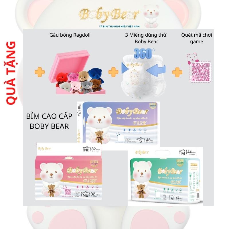 Bỉm tã quần/dán Boby bear tinh chất trà xanh S48/M44/L42/XL40/XXL38/XXXL36