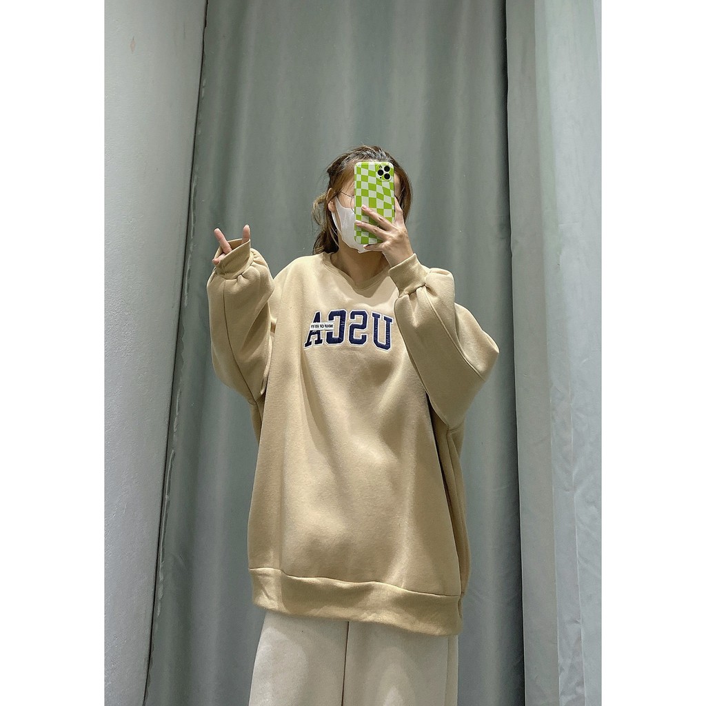 ÁO NỈ CỔ TRÒN CHỮ USCA