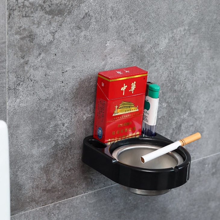 Gạt tàn thuốc gắn tường bằng thép không gỉ tiện lợi