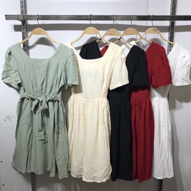 XẢ HÀNG - VÁY CỔ VUÔNG CHẤT MÁT MS16267