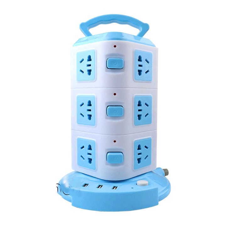 Ổ Cắm Điện 3 Tầng Đa Năng Chính Hãng Tích Hợp 3 Cổng USB.