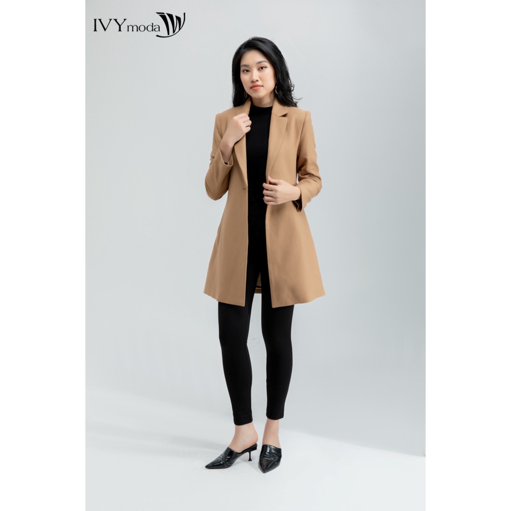 [NHẬP WABRTL5 GIẢM 10% TỐI ĐA 50K ĐH 250K ]Áo khoác dạ nữ dáng dài 1 khuy IVY moda MS 71M6086