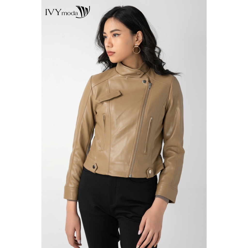Áo khoác biker nữ giả da IVY moda MS 70B7930