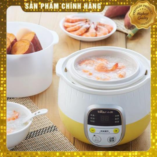 Nồi nấu cháo, ninh, hầm, hấp cách thủy Bear DDZ-B08C1, sử dụng gốm sứ cao cấp