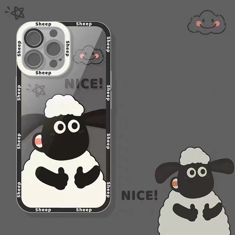 Ốp Điện Thoại Silicone Mềm Trong Suốt Họa Tiết Cừu Hoạt Hình Cho IPhone 13 12 11 Pro MAX X XR XS MAX 6 7 8 Plus