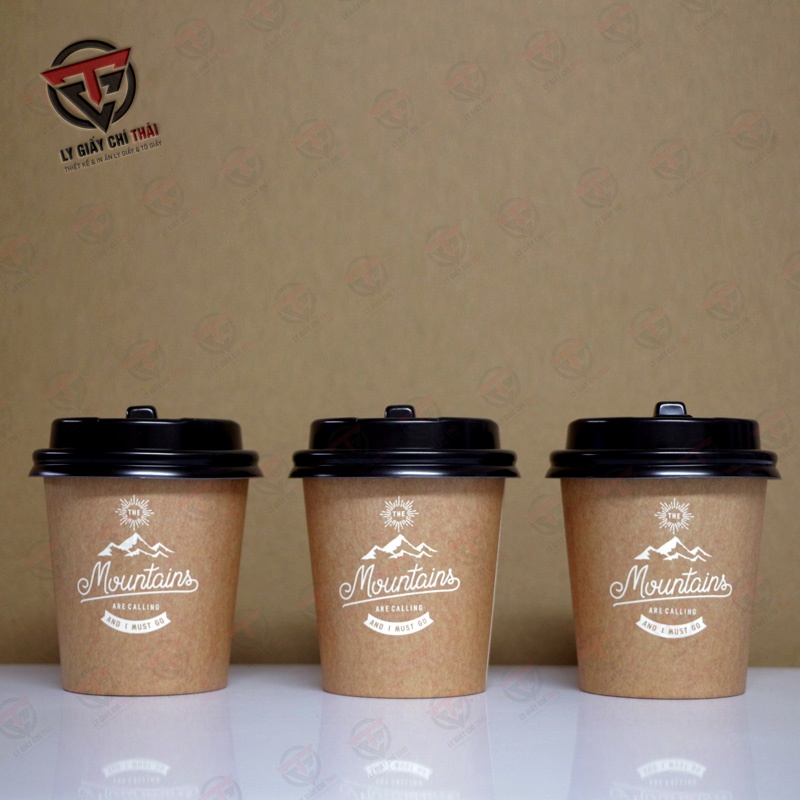 SET 50c Ly Giấy 7oz 210ml in sẵn dành cho uống cafe nóng, trà đá, nước uống văn phòng.