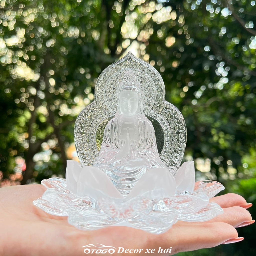 Phật Mẹ Quan Âm Đá Lưu Ly , Tượng Phật Bà Quán Thế Âm Để Taplo Xe Hơi , Tượng Phật Bà Quan Âm Đá Lưu Ly