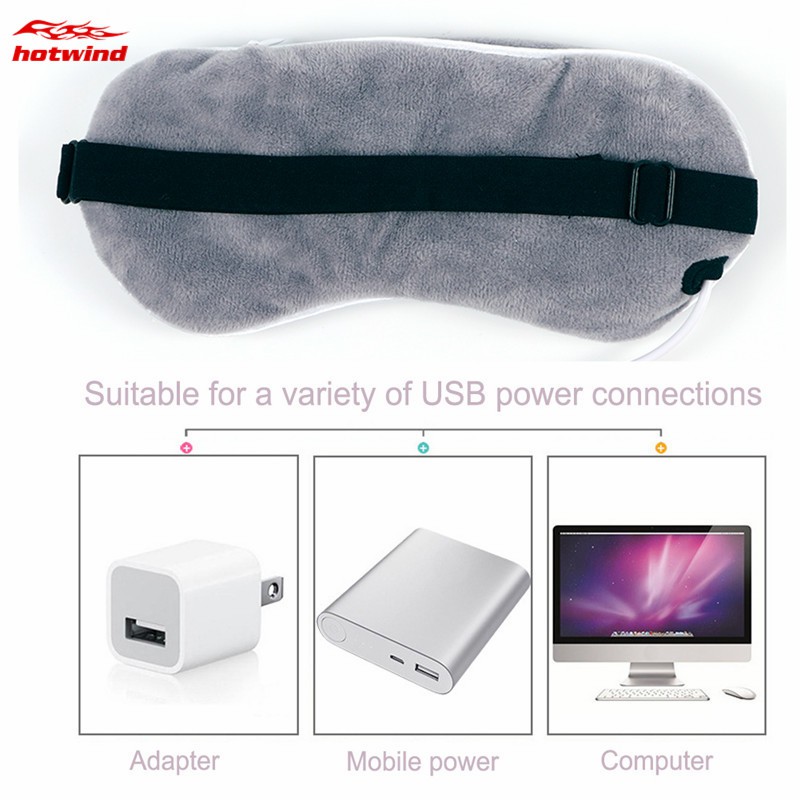 Đệm che mắt massage làm ấm bằng bông có dây sạc USB kích thước 21.5x9cm | BigBuy360 - bigbuy360.vn