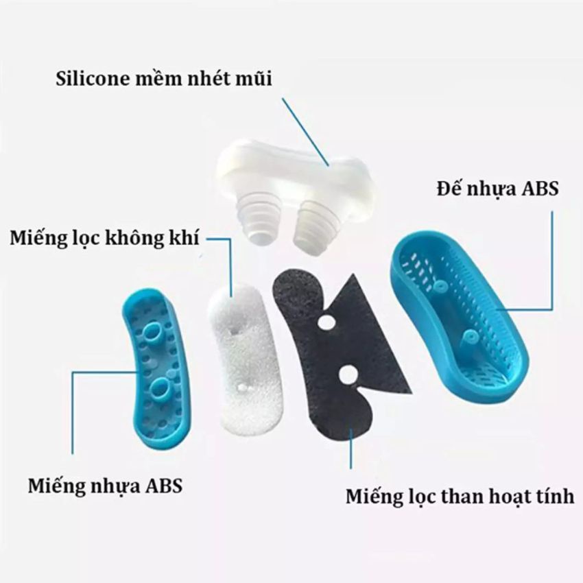 Dụng Cụ Chống Ngáy Ngủ Cao Cấp 2 in 1 Thiết bị chống ngáy ngủ - Lọc Không Khí Nhỏ Gọn Dùng Đeo Vào Mũi Nhẹ Nhàng