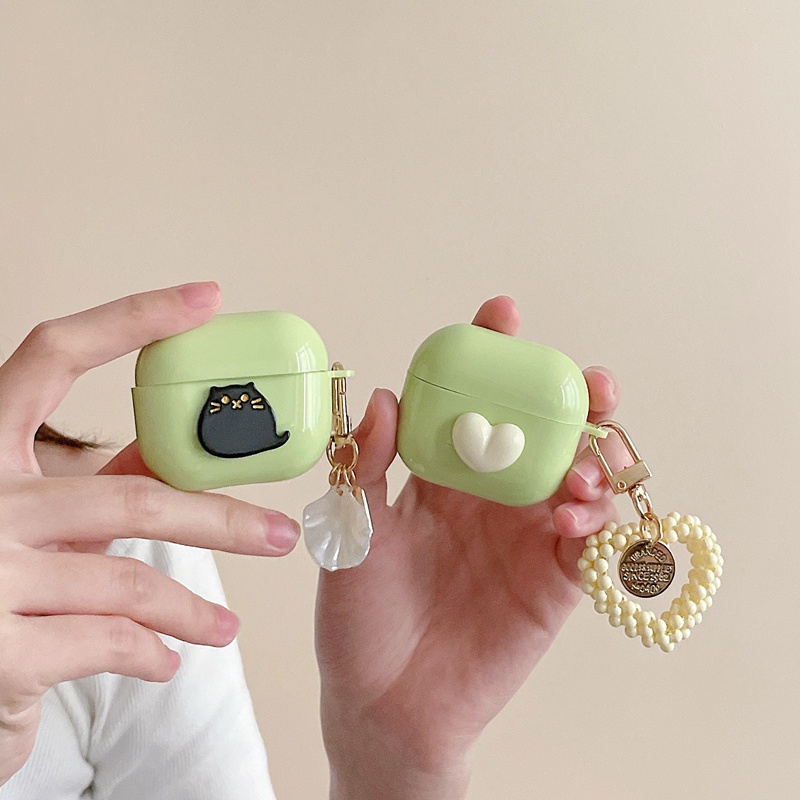 Vỏ Bảo Vệ Hộp Sạc Tai Nghe Lenovo Thinkpadplus Liveods LP40 TWS Lenovo LP40 Hình Trái Tim/Mèo Đáng Yêu Kèm Móc Treo