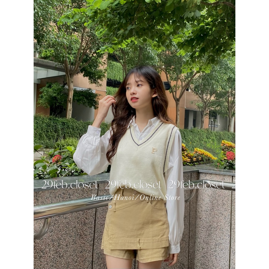 Quần short kaki giả váy vạt chéo - 29feb.closet - Q36