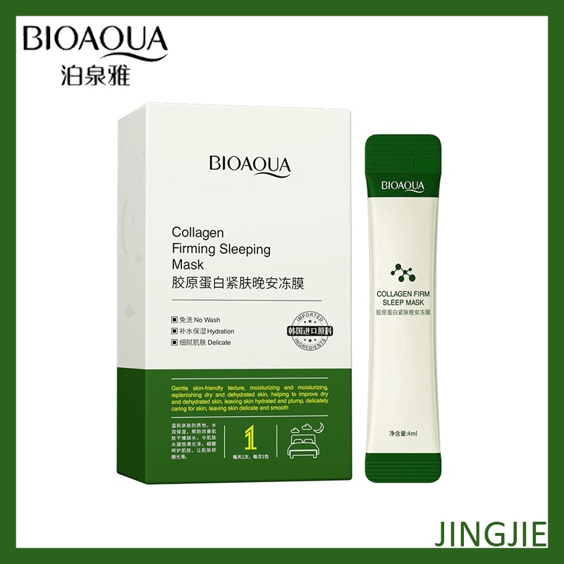 1 mặt nạ ngủ BIOAOUA Collagen dạng thạch làm săn chắc da kiềm dầu không cần rửa lại