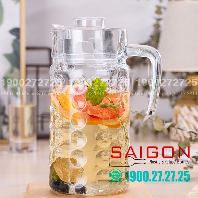 Bình Nước Thủy Tinh Deli Pitcher Glass 1850ml | Tùy chọn Kiểu Dáng Thân Bình