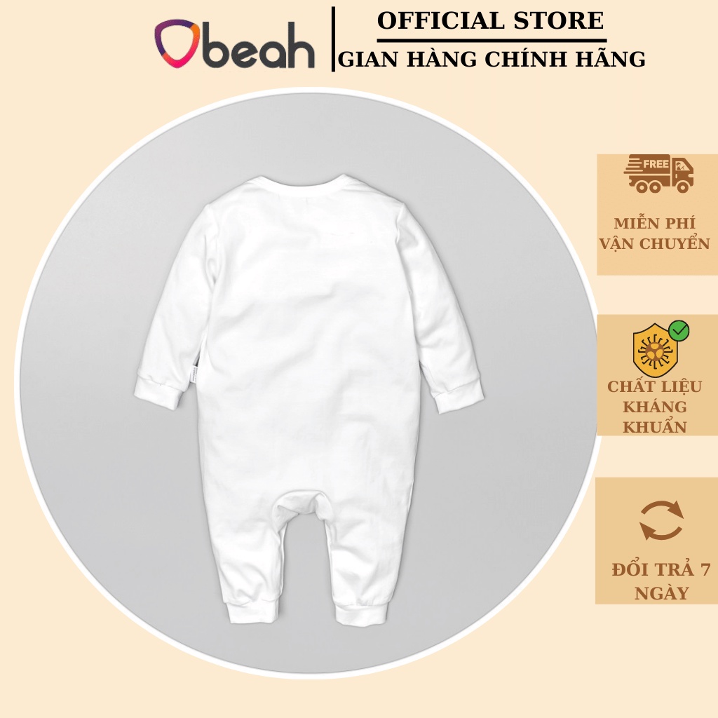 Body cho bé họa tiết cây dừa OBEAH chất liệu cotton tự nhiên Thoáng mát Fullsize 59 đến 90 cho bé từ 0 đến 12 tháng