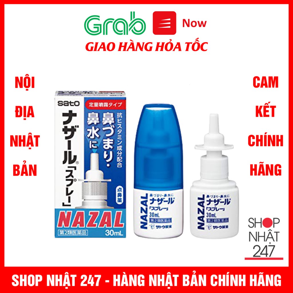 Xịt xoang mũi ngạt mũi Nazal Sato 30ml nội địa Nhật Bản