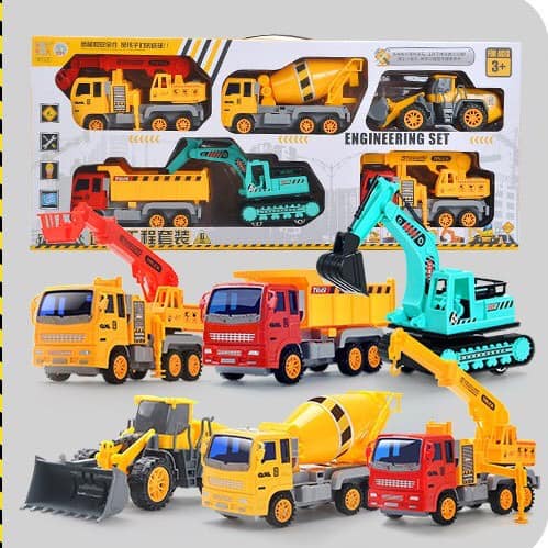 Đồ chơi xe công trình, set 6 xe công trình cỡ lớn, c ô tô mô hình các loại xe công trình..đồ chơi cho trẻ em