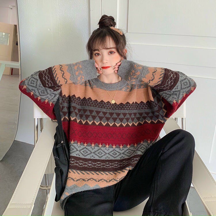 [HÀNG ĐẸP] Áo len nữ thổ cẩm xinh xắn mặc ấm phong cách trẻ trung kiểu dáng Hàn quốc A472 SUTANO | BigBuy360 - bigbuy360.vn