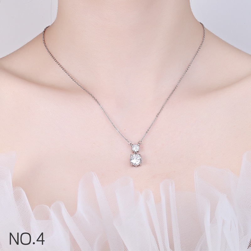 Vòng cổ Bạc 925 Mặt Kim Cương Trắng Thanh Lịch