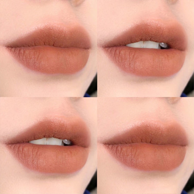 Korean Chestnut Lip Lacquer, Chestnut Brown Mud Color Lipstick, Velvet, Matte Finish Lip Mud, Lipstick, No Fading, Easy to Push, Gentle and Graceful, Student, Female