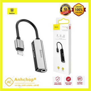 Jack Chuyển Đổi Tai Nghe Baseus L52 3 trong 1 Lightning to Lightning + 3.5mm Vừa Sạc Vừa Nghe Cho IPhone IPad