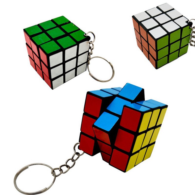 Móc khóa rubik 3*3cm-Móc Khóa Rubik 3x3 Xoay Được