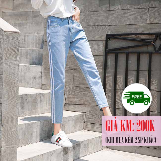 [FLASH SALE]Quần bò, quần Jeans nữ baggy lưng cao Ulzzang Quảng Châu QDJ20