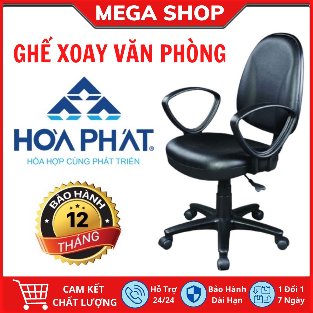 Ghế xoay Hoà Phát SG550-Nhiều màu sắc(Hàng Chính hãng, có bảo hành)Bán 4 mầu Nỉ Xanh,Nỉ Đỏ, Nỉ Xám , Da Đen