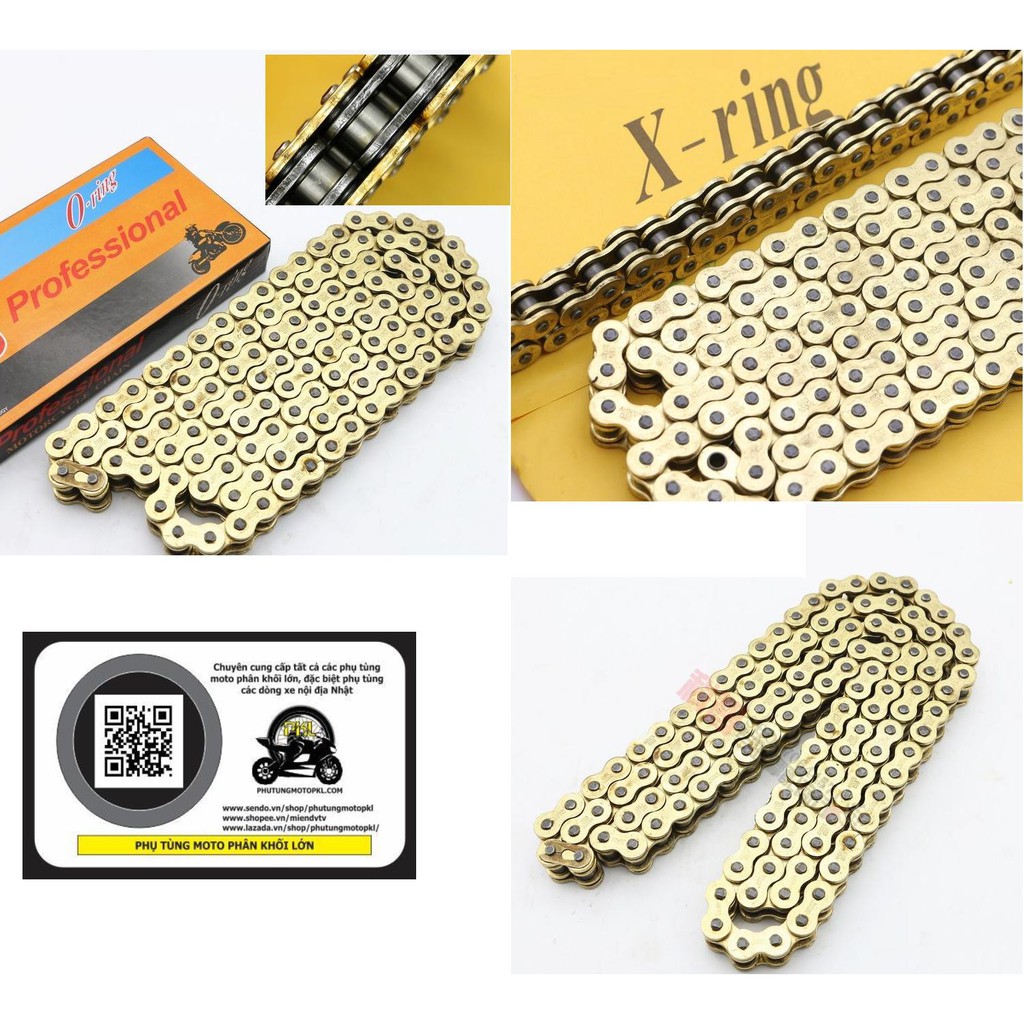 Bộ nhông sên đĩa Honda CB400 các đời loại tốt 15T-44T-525 Sên phốt cao su và sên thường