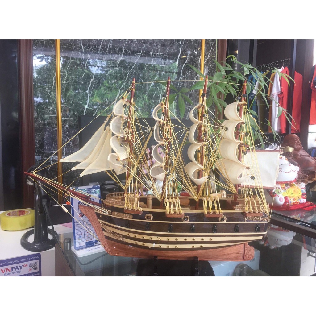 [FREE SHIP] Mô hình thuyền buồm JYLLAND PHONG THỦY màu trắng dài 56cm