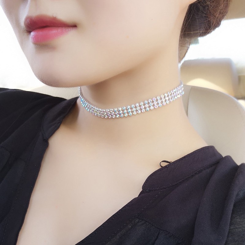 Vòng đeo cổ cô dâu đính đá giả kim cương