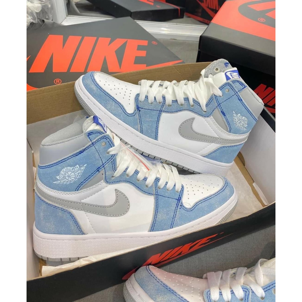 🔥Giày thể thao Jordan 1 High Hyper Royal , Giày sneaker JD1 xanh loang nỉ cổ cao nam nữ siêu hot 2023 full box bill