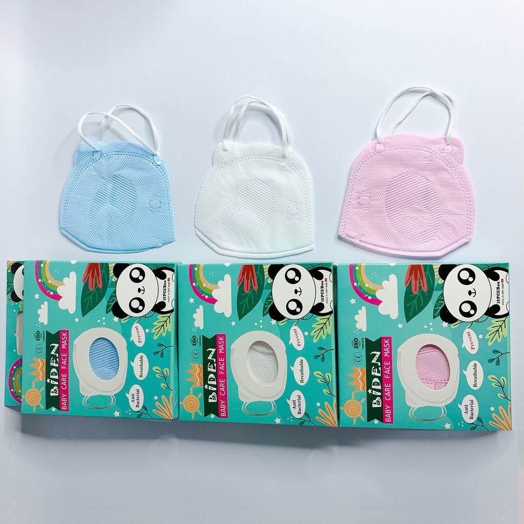 Combo 10 cái Khẩu Trang Trẻ Em 3D Mask Hình Gấu Panda BIDEN