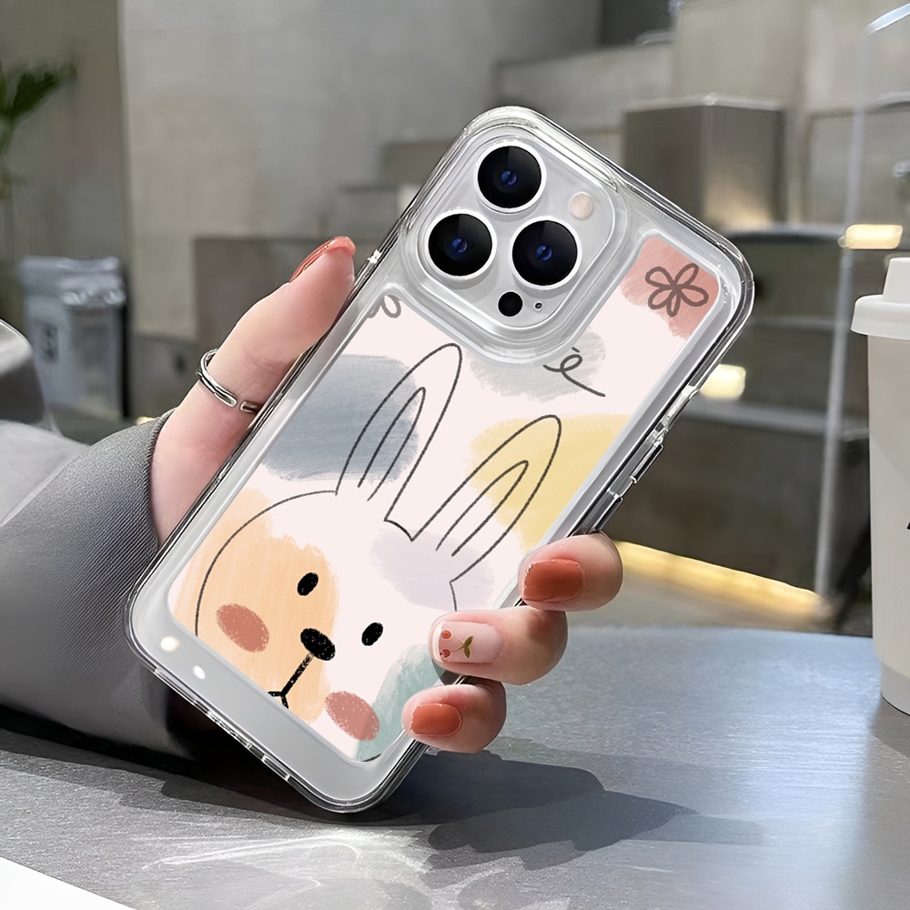 Ốp Điện Thoại Trong Suốt Hình Thỏ Màu Gradient Cho iphone 14ProMax 14Plus 13 11 12 7Plus X XR