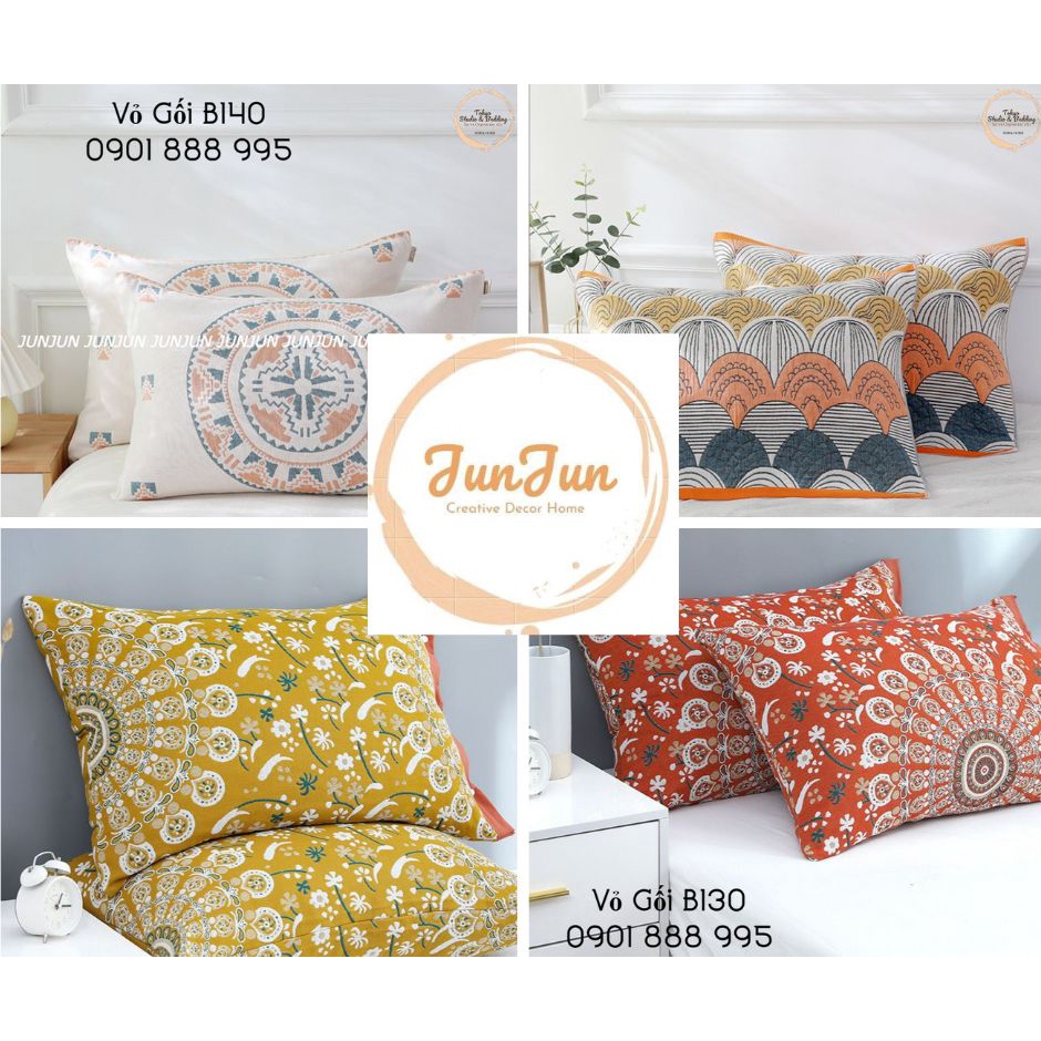 TH Vỏ Gối vải Xô Cotton Sợi tre Organic_Dòng Cao cấp