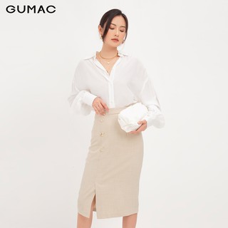 Chân váy nữ phối 3 nút GUMAC VA12121