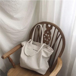 Túi tote vải đựng đồ kiểu basic phong cách Hàn Quốc cực hot