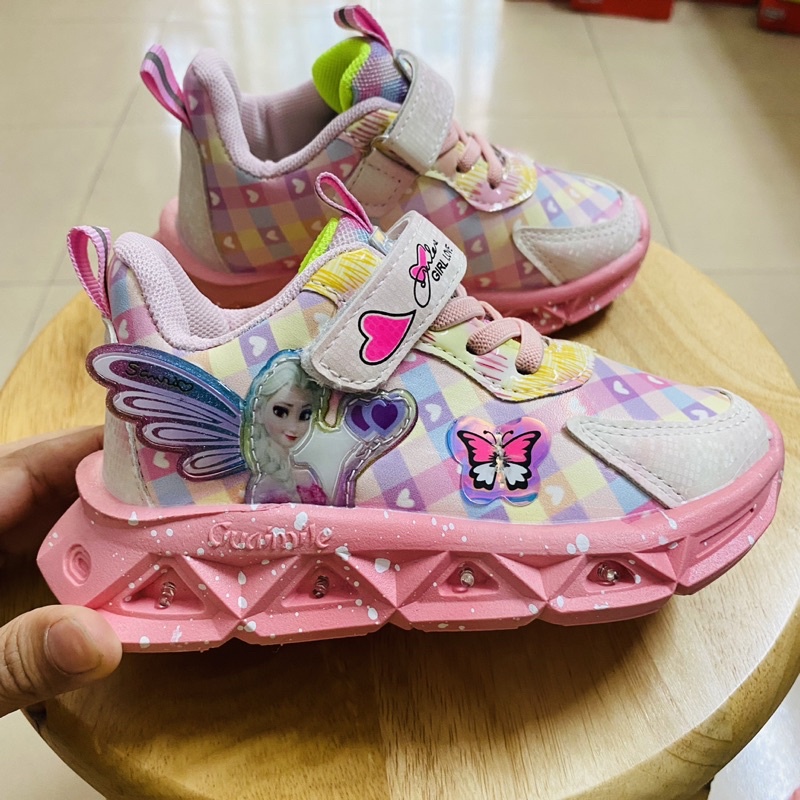 Giày thể thao công chúa Elsa có đèn cho bé gái 2-9 tuổi