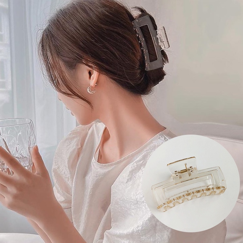 Kẹp Tóc Càng Cua Bằng Acrylic Trong Suốt Đơn Giản Thanh Lịch Dành Cho Nữ